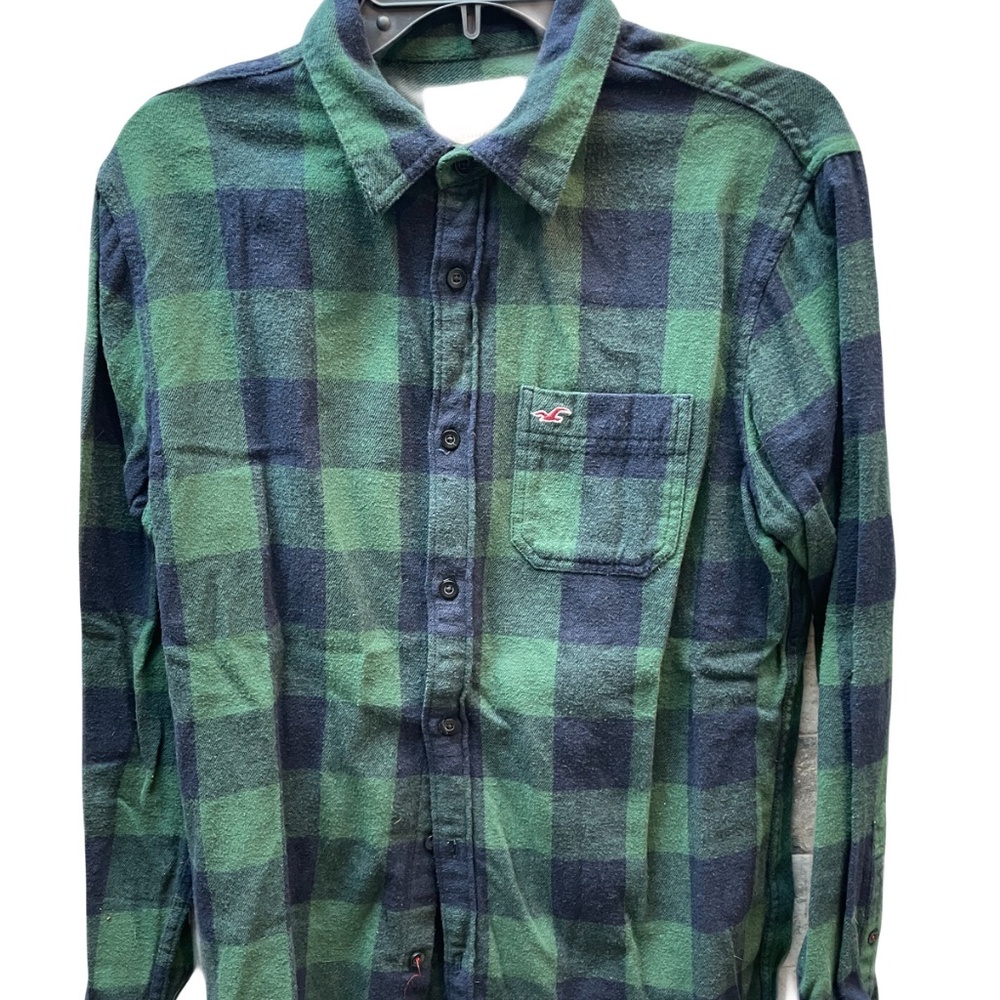 ❤️ HOLLISTER MENS FLANNEL PLAID BUTTON DOWN TOP SIZE MEDIUM